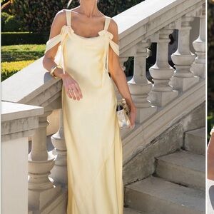 Elegant Yellow Evening Gown